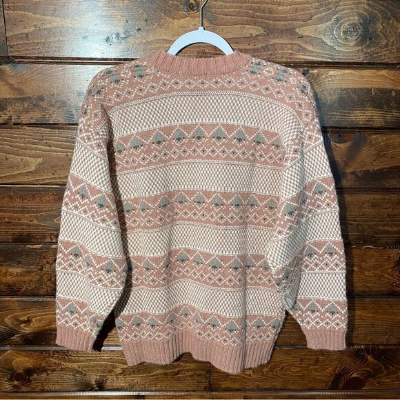 Vintage 1980's Gina Peters Knitted Geometric Pattern Cardigan Sweater Women's M - Picture 6 of 12